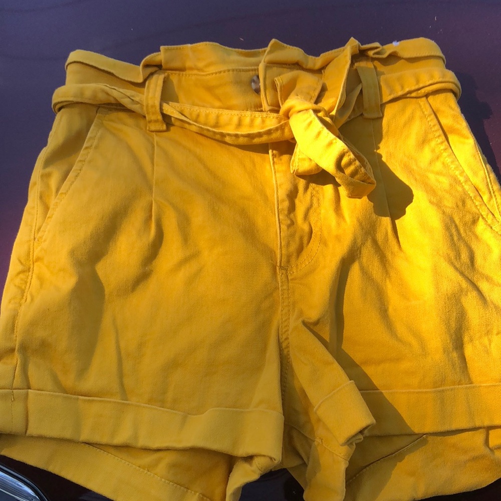 Mustard shorts from Express